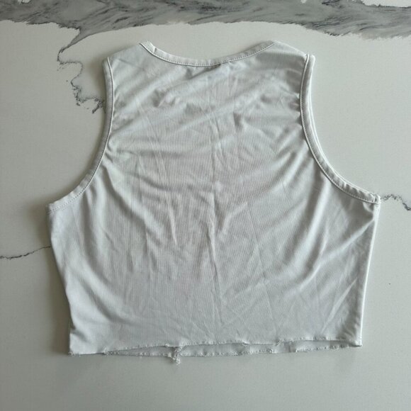 SHEIN | Cropped Tank Top | Small | White/Red - Dragon print | Stretch Cotton - Picture 12 of 13